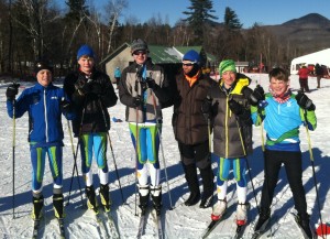 7 and 8 Grade Guys Debrief with Coach Andy after the biathlon