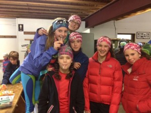 The MNC 7th and 8th grade girls are all smiles - even after racing a little extra!