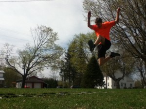 Parting shot: Ben Longenjump in mid flight