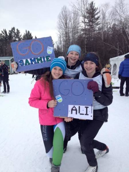 Having a group to ski with (and support) you definitely makes it more fun! When the girls weren't racing they were cheering on each other loudly!