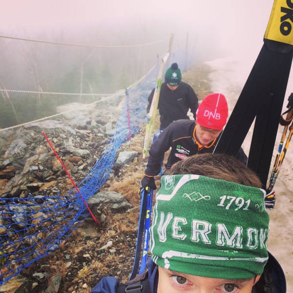 Marching up the side of the trail...more like mountaineering than norpining this day