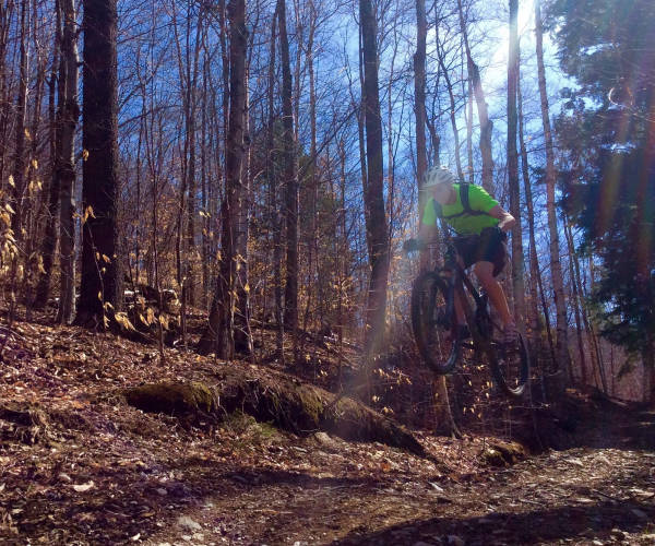 Other rewards of the downhill: some airtime