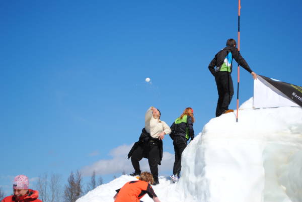 Evidence of who started the snowball fight on Mt Craftsbury...