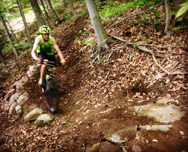 Building and riding the trails on the mountain behind Greg and Kai's houses
