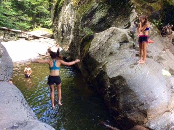 Nearby swimming hole right at the starting point of the ski