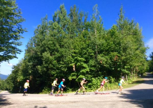 Warming up with the first trip up the climb