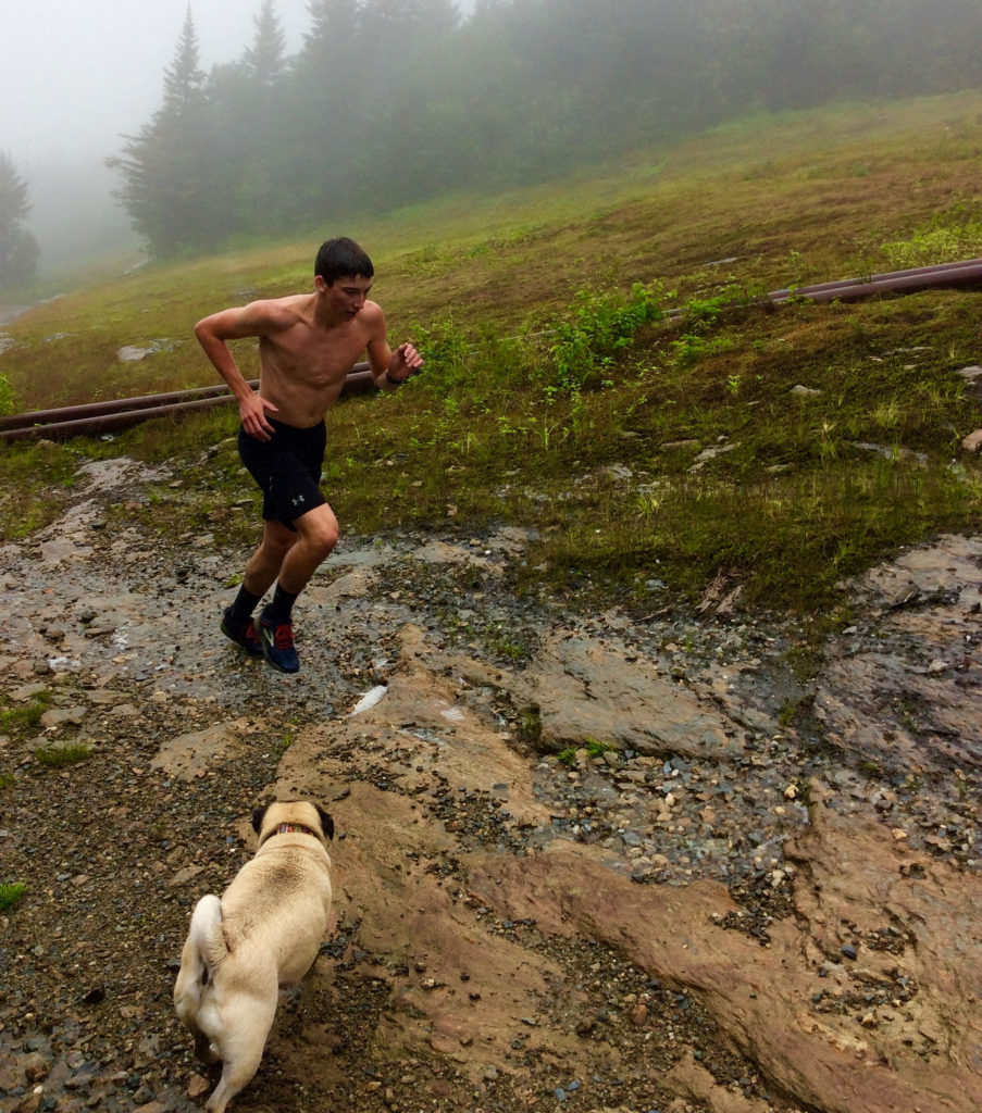 Some more rain for the Bolton test. Here is Will, spurred on by the mascot himself