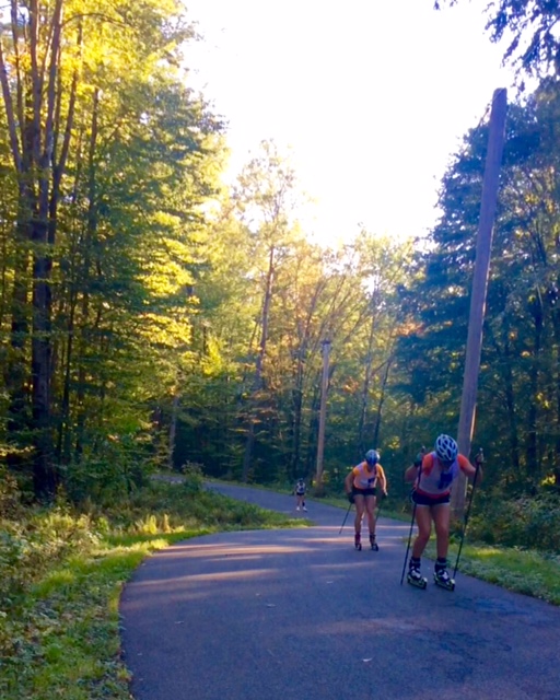 Girls group rolling together