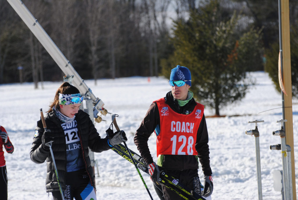 Headed to the start line with skis sauced-up. When you're lining up against Dartmouth, Williams, and Harvard it's usually a good sign!