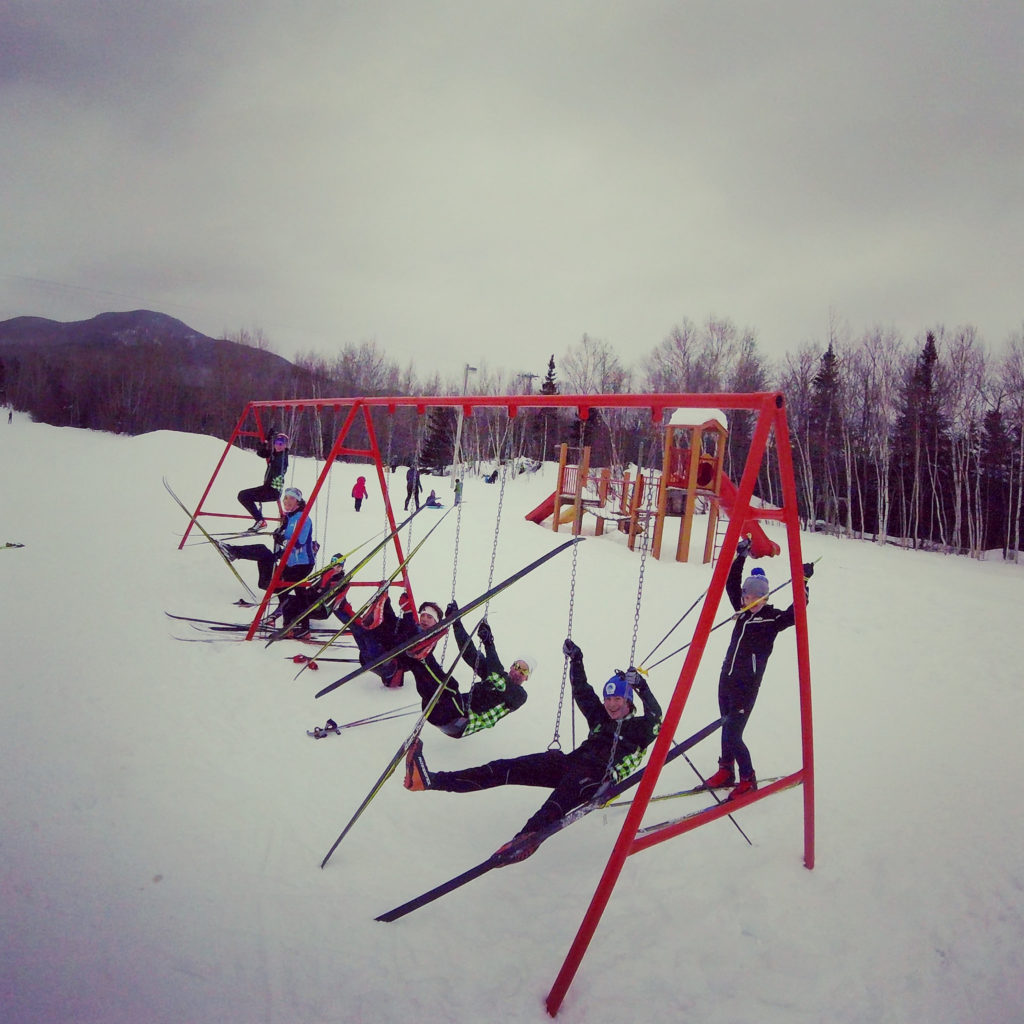 Taking a swing-break on day 1. By the last day the snow was well above the swing seats...shoulda taken a before/after!