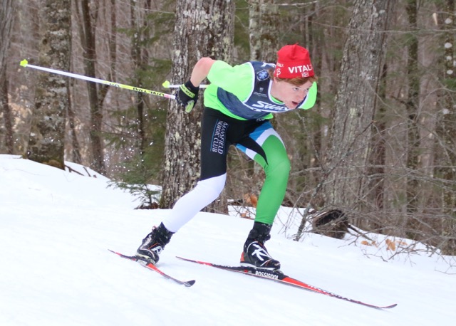 Timmy made good on his seed (bib #1) by winning the U16 race on Saturday