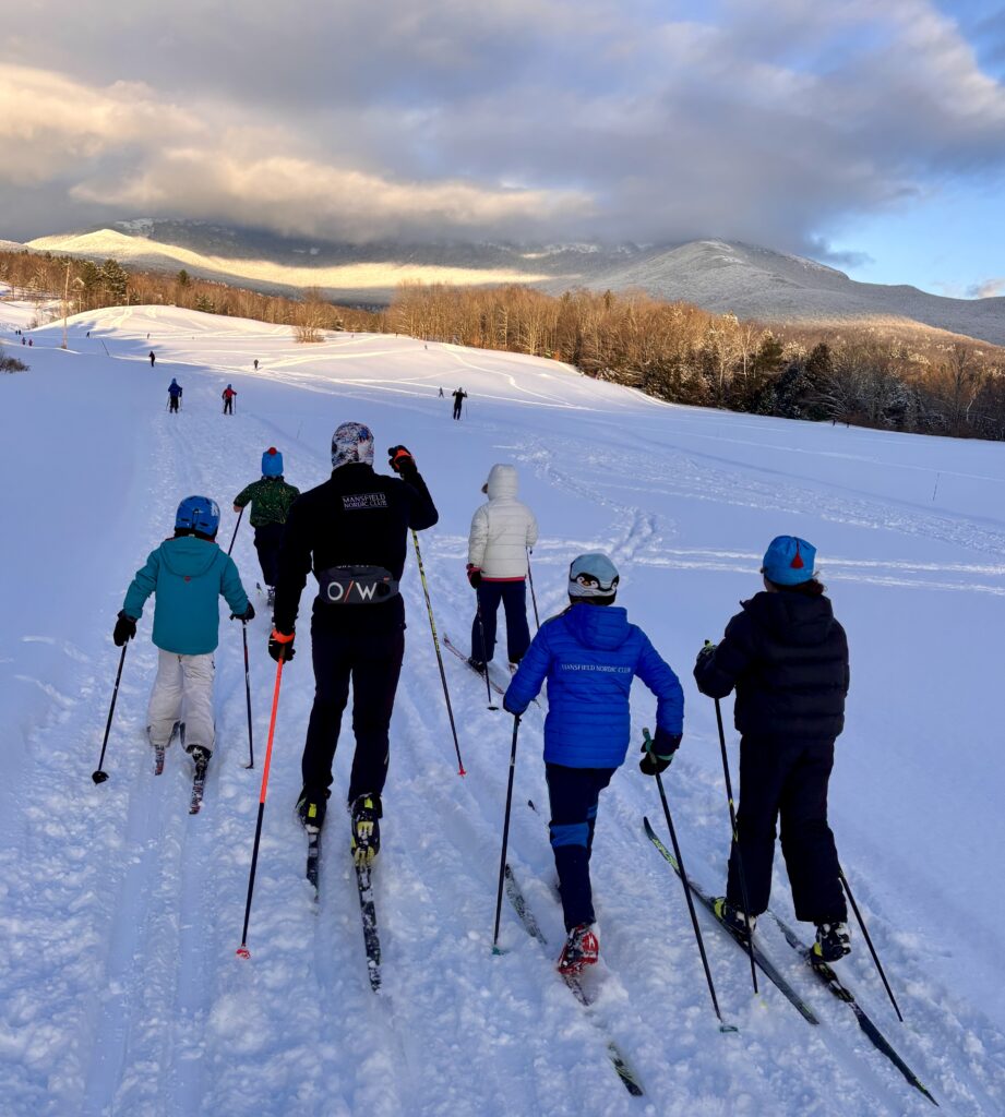 skiing with coach jake at the mini marathon